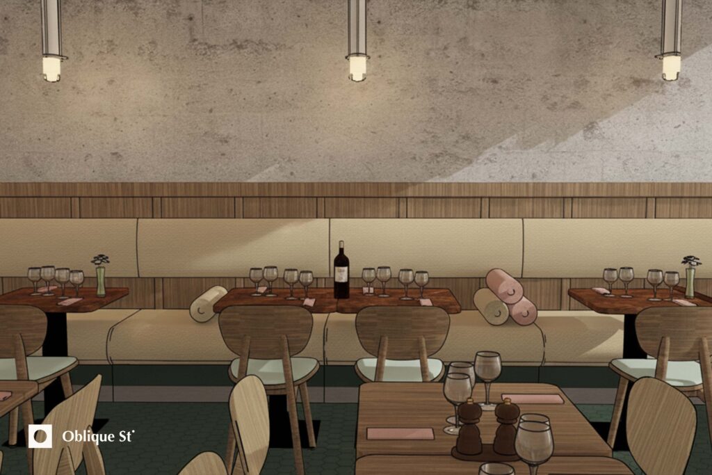 Portfolio: Oblique St.— Interieurontwerp voor hospitality.
